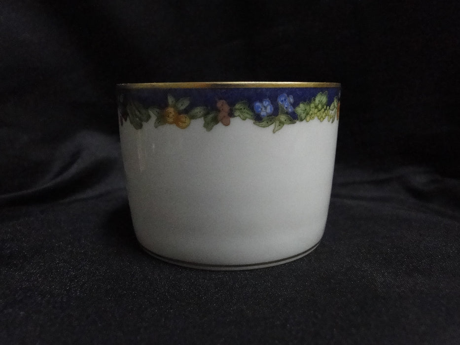 Bernardaud Frutti Fiori, Fruit, Flowers, Blue Rim: Cup & Saucer Set 2 1/8", Nick