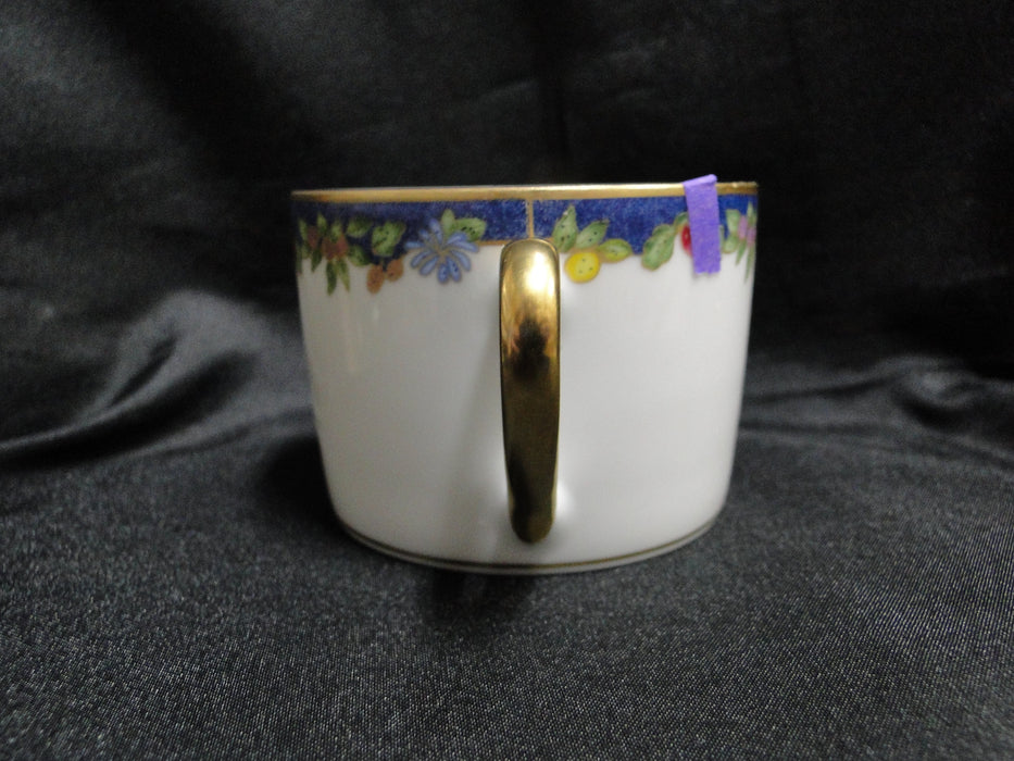 Bernardaud Frutti Fiori, Fruit, Flowers, Blue Rim: Cup & Saucer Set 2 1/8", Nick
