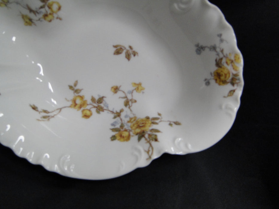 Haviland (Limoges) Schleiger 266, Yellow Roses: Oval Serving Bowl, 10 1/4"