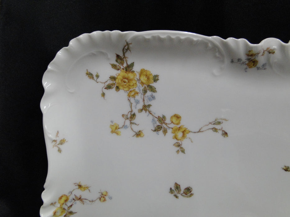 Haviland (Limoges) Schleiger 266, Yellow Roses: Rectangular Platter, 14 1/2"