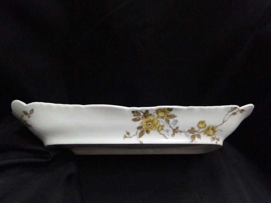 Haviland (Limoges) Schleiger 266, Yellow Roses: Rectangular Dish, 11 1/2"