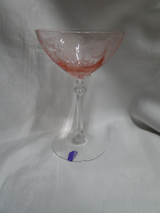 Fostoria Versailles Pink, Etched: Champagne / Tall Sherbet, 6" Tall, As Is