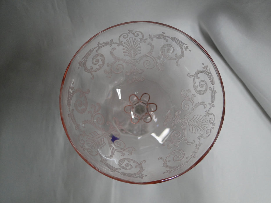 Fostoria Versailles Pink, Etched: Champagne / Tall Sherbet, 6" Tall, As Is