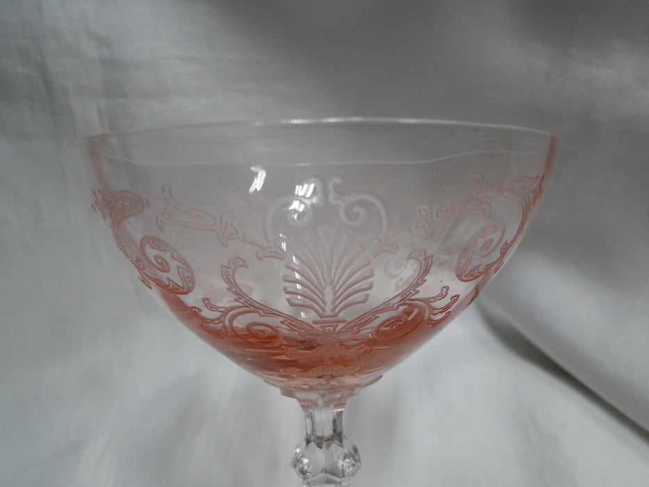 Fostoria Versailles Pink, Etched: Champagne / Tall Sherbet, 6" Tall, As Is