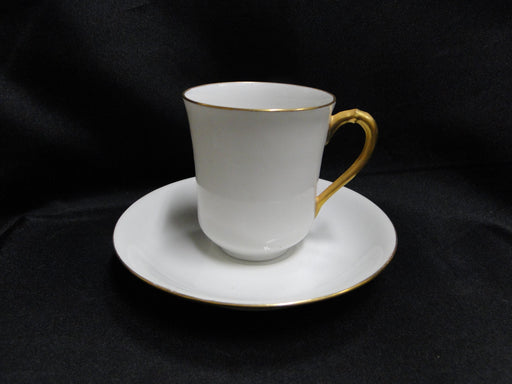 Haviland White w/ Thin Gold Trim: Chocolate Cup & Saucer Set (s), 2 3/4" Tall