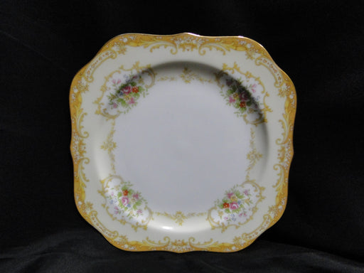 Noritake N3444, Yellow Edge, Florals: Square Salad Plate (s), 7 3/4"