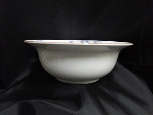 Porsgrund Norway Blue Flowers, Brown Trim: Round Serving Bowl & Lid, 9 3/4"