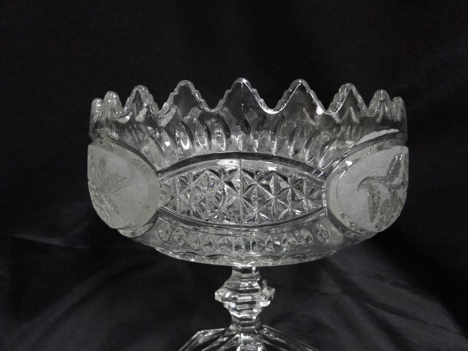 Crystal Clear Industries Flora Collection: Footed Serving Bowl, 8 1/2" x 7 7/8"