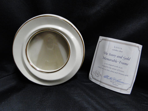 Lenox Off White w/ Gold Trim: Round Picture Frame 5", 3" x 3" Photo, Certificate