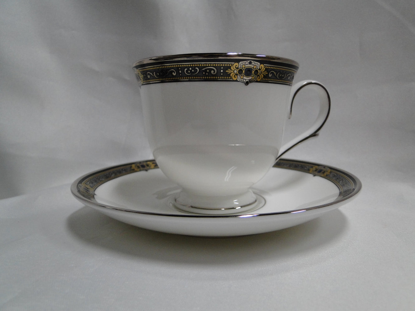 Lenox Vintage Jewel, Gold & Black Border: Cup & Saucer Set (s), 3"