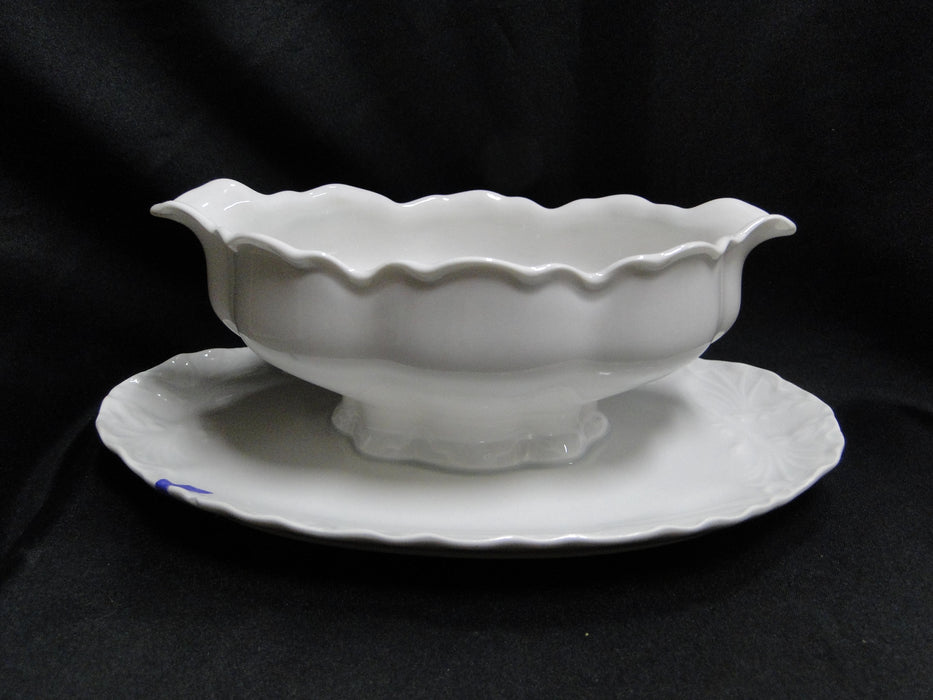Hutschenreuther Racine, White: Gravy Boat w/ Attached Underplate, Selb, As Is