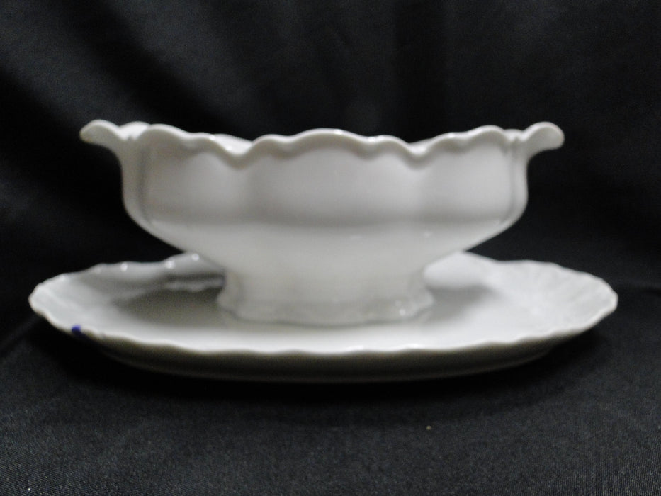 Hutschenreuther Racine, White: Gravy Boat w/ Attached Underplate, Selb, As Is