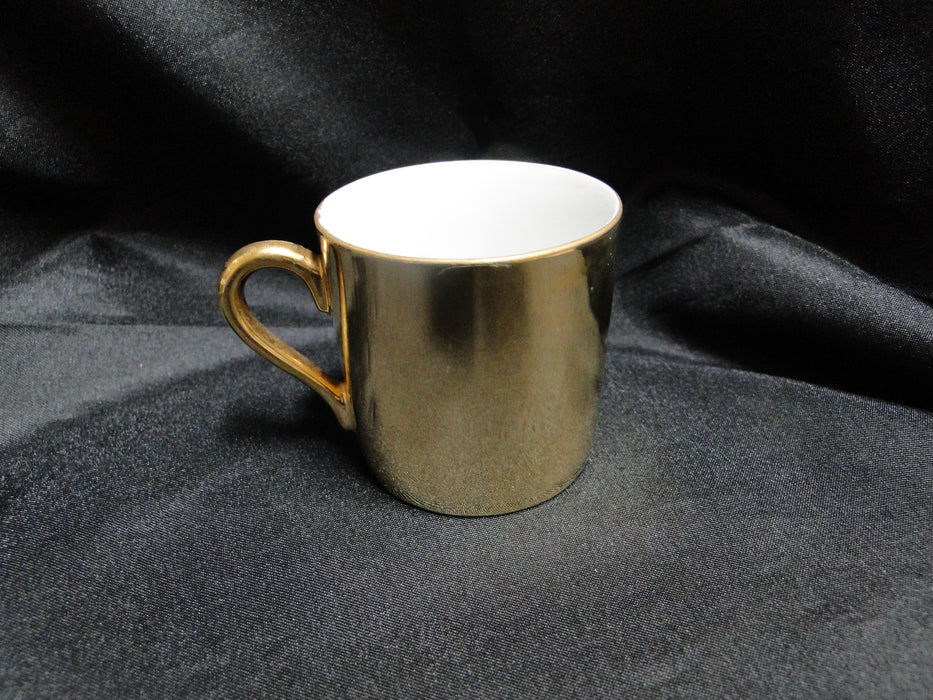 White Inside w/ Gold Glaze Outside: Demitasse Cup Only, 2 1/8" No Saucer