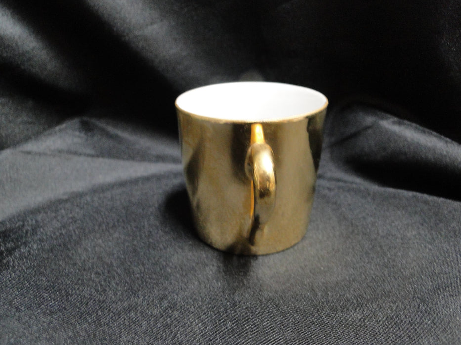 White Inside w/ Gold Glaze Outside: Demitasse Cup Only, 2 1/8" No Saucer