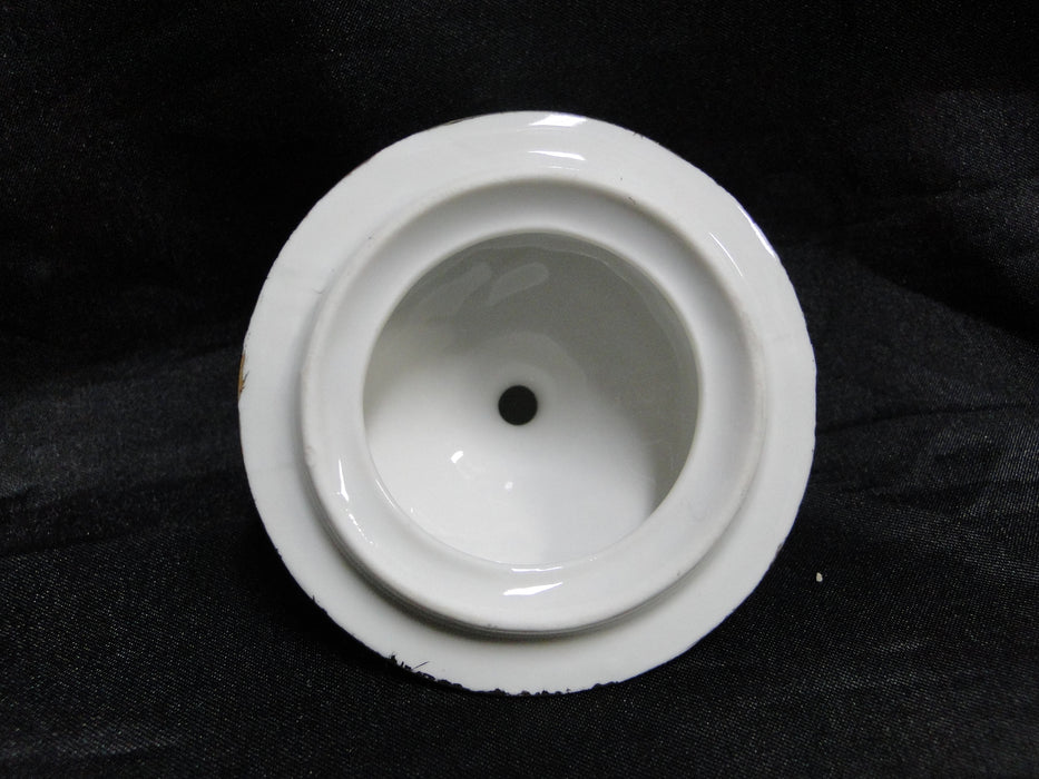 Germany White Inside w/ Gold Glaze Outside: Sugar Bowl & Lid, 4 1/2"