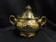 Germany White Inside w/ Gold Glaze Outside: Sugar Bowl & Lid, 4 1/2"