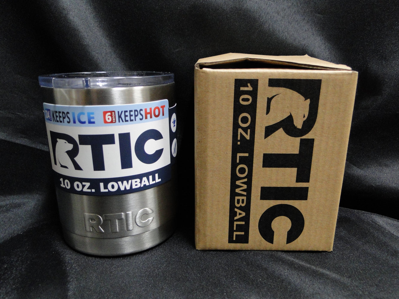 RTIC Stainless Steel Drinkware: NEW 10 oz Lowball Tumbler & Lid, 4 5/8", Box