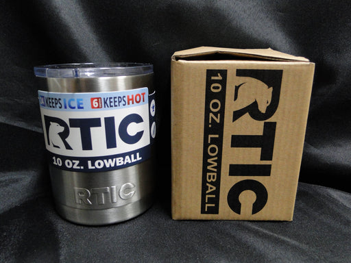 RTIC Stainless Steel Drinkware: NEW 10 oz Lowball Tumbler & Lid, 4 5/8", Box