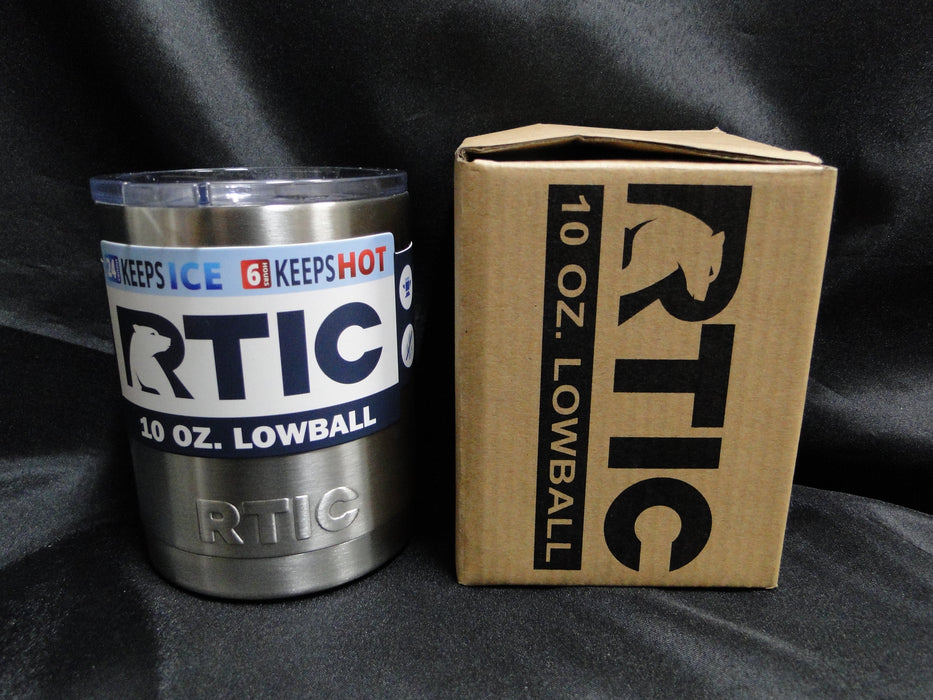 RTIC Stainless Steel Drinkware: NEW 10 oz Lowball Tumbler & Lid, 4 5/8", Box