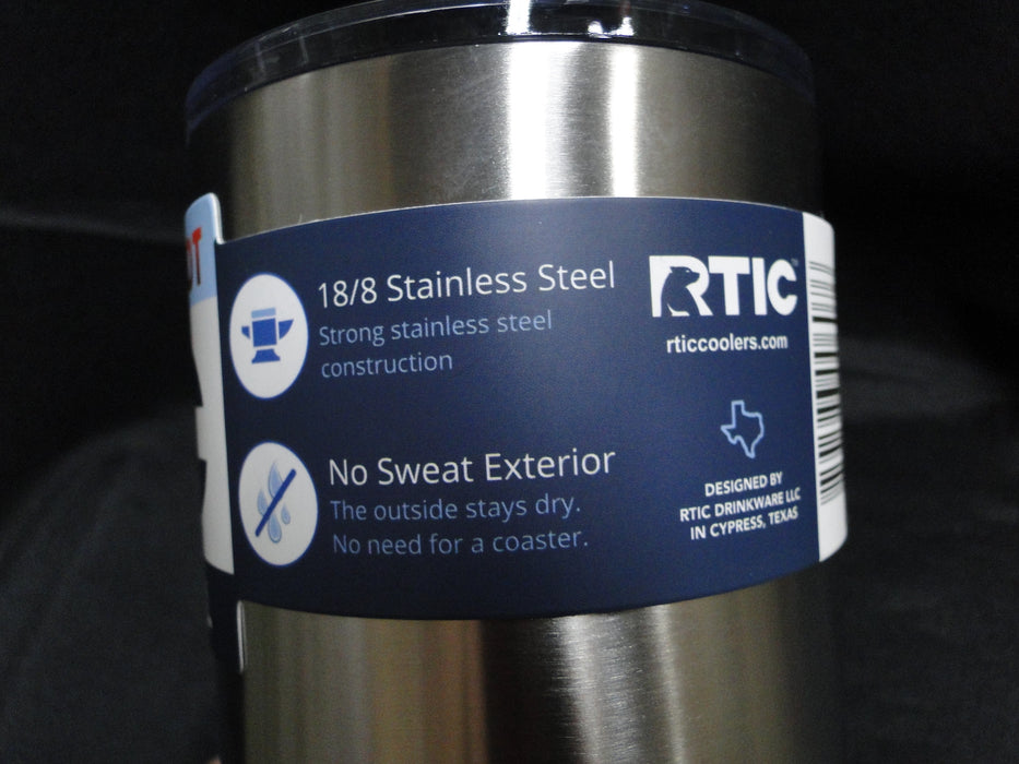 RTIC Stainless Steel Drinkware: NEW 10 oz Lowball Tumbler & Lid, 4 5/8", Box