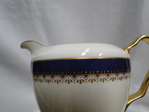 Lenox Jefferson, Blue Band, Red & Gold: Creamer / Cream Pitcher, 3 1/8"