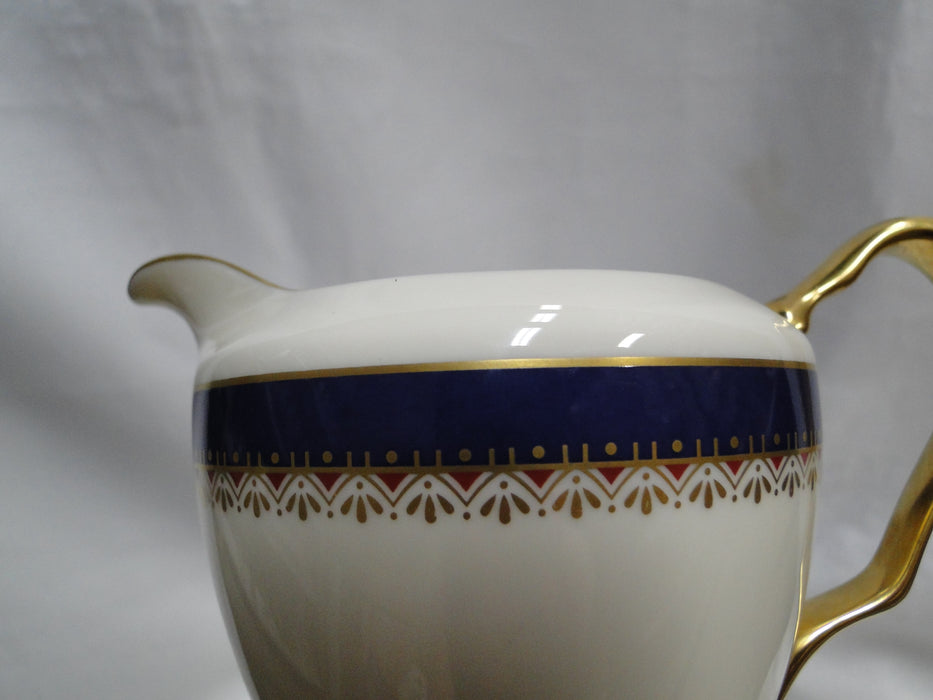Lenox Jefferson, Blue Band, Red & Gold: Creamer / Cream Pitcher, 3 1/8"