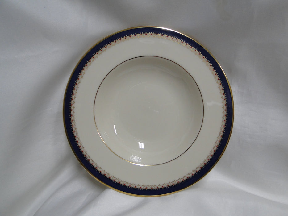 Lenox Jefferson, Blue Band, Red & Gold: Rim Soup Bowl, 8 1/2" x 1 1/4"