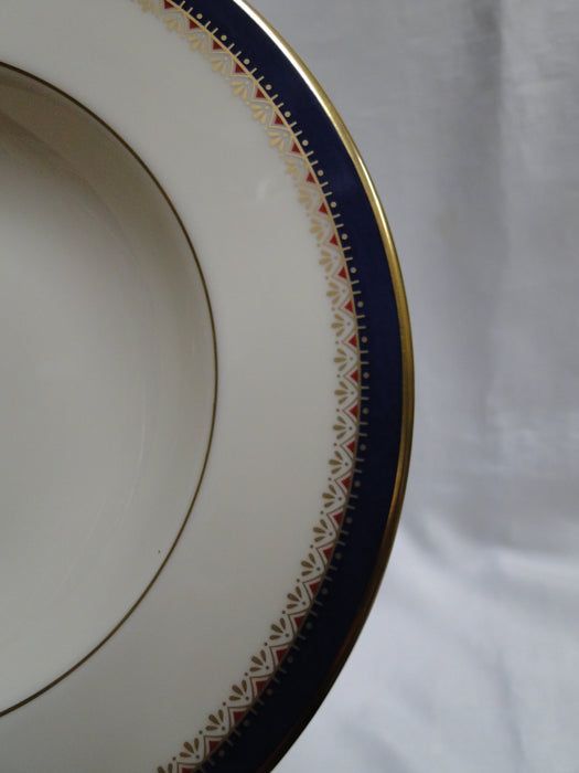 Lenox Jefferson, Blue Band, Red & Gold: Rim Soup Bowl, 8 1/2" x 1 1/4"