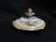 Gold China GOC10, Flowers, Tan & Purple Edge: Sugar Bowl & Lid, 4 5/8", As Is