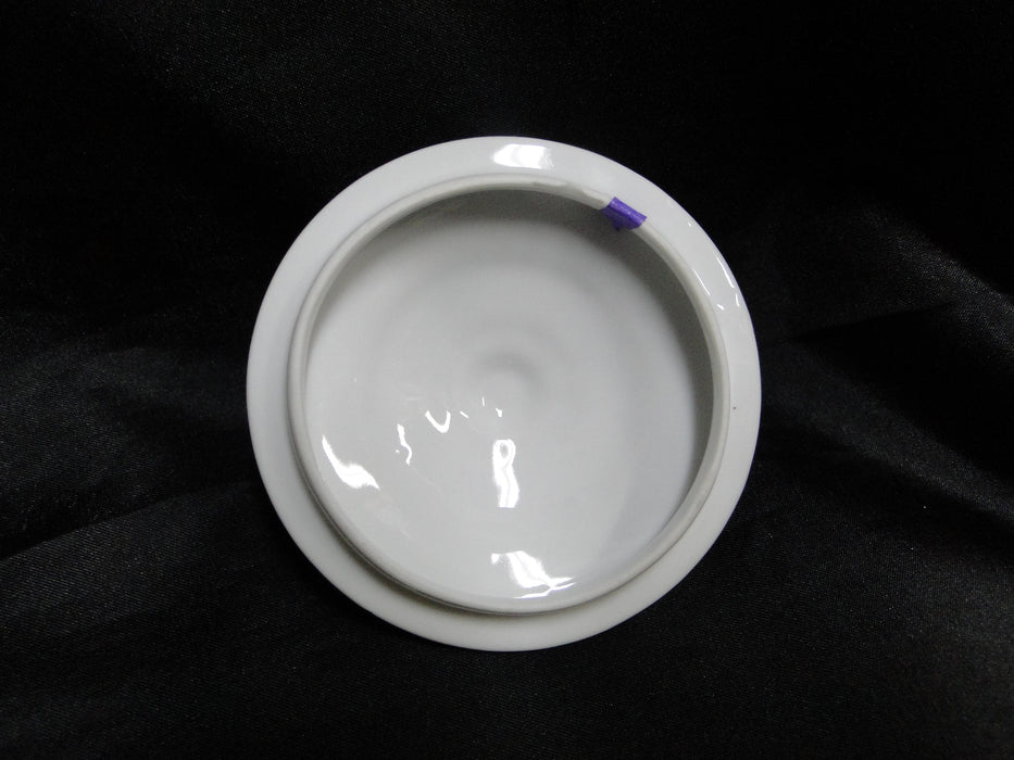 Gold China GOC10, Flowers, Tan & Purple Edge: Sugar Bowl & Lid, 4 5/8", As Is