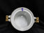 Gold China GOC10, Flowers, Tan & Purple Edge: Sugar Bowl & Lid, 4 5/8", As Is