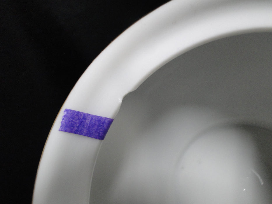 Gold China GOC10, Flowers, Tan & Purple Edge: Sugar Bowl & Lid, 4 5/8", As Is