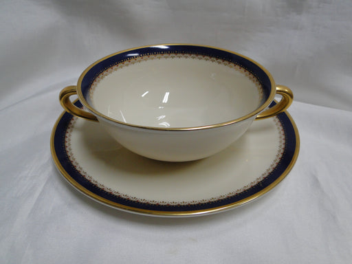 Lenox Jefferson, Blue Band, Red & Gold: Cream Soup Bowl & Saucer