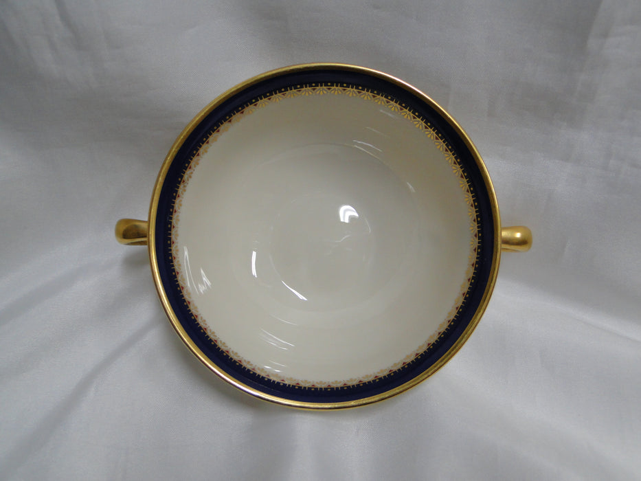 Lenox Jefferson, Blue Band, Red & Gold: Cream Soup Bowl & Saucer