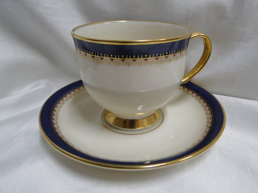 Lenox Jefferson, Blue Band, Red & Gold: Cup & Saucer Set (s), 2 7/8" Tall