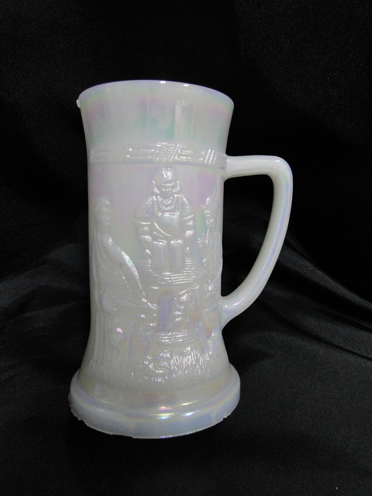 Federal Glass FEG9 Iridescent, Tavern Scene: Beer Mug / Stein (s), 5 7/8", As Is