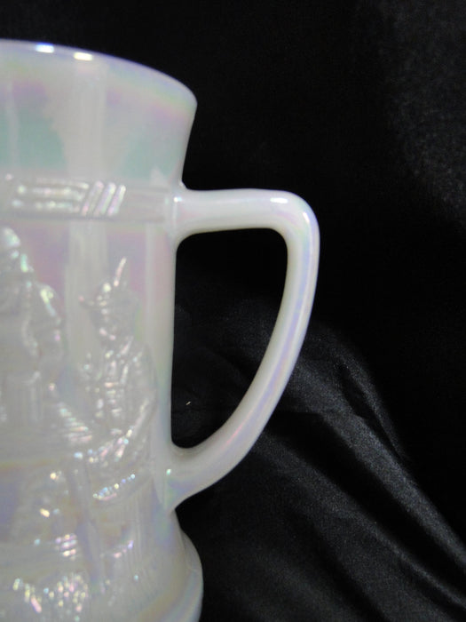 Federal Glass FEG9 Iridescent, Tavern Scene: Beer Mug / Stein (s), 5 7/8", As Is