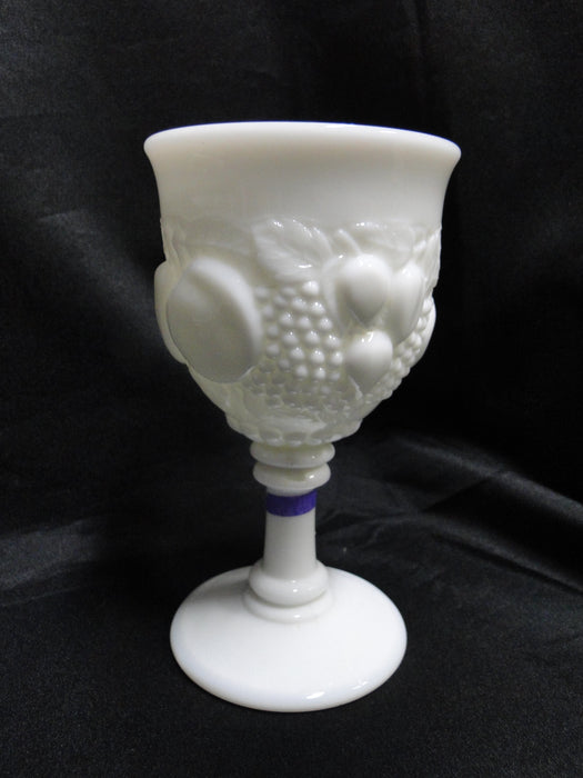 Westmoreland Della Robbia Milk Glass, White, Fruit: Water Goblet (s), 6", As Is