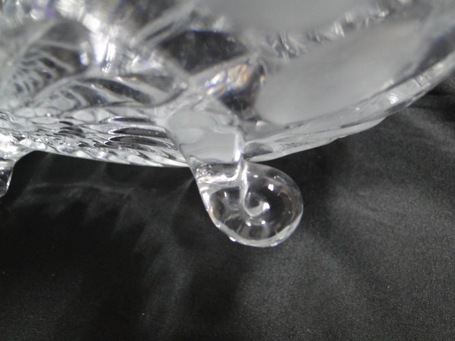 French Tazza, Etched Frosted Fruit: 3-Toed Serving Bowl, 8 3/4" x 5" Tall, As Is