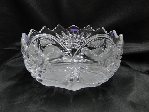 French Tazza, Etched Frosted Fruit: 3-Toed Serving Bowl, 8 3/4" x 5" Tall, As Is