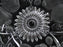 French Tazza, Etched Frosted Fruit: 3-Toed Serving Bowl, 8 3/4" x 5" Tall, As Is