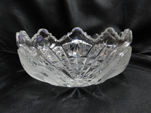 French Tazza, Fruit, Etched: Round Serving Bowl, 8 1/2" x 3 3/4" Tall, As Is