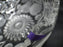 French Tazza, Fruit, Etched: Round Serving Bowl, 8 1/2" x 3 3/4" Tall, As Is