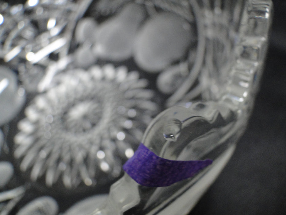 French Tazza, Fruit, Etched: Round Serving Bowl, 8 1/2" x 3 3/4" Tall, As Is
