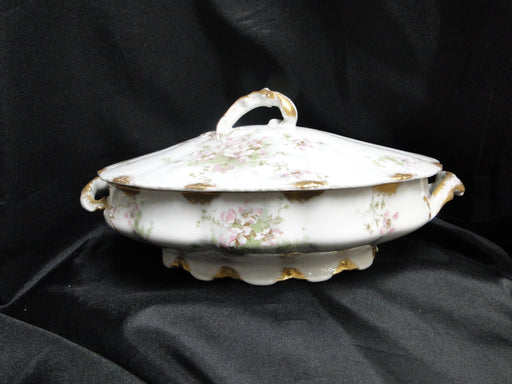 Haviland (Limoges) Schleiger 146, Gold Daubs: Oval Serving Bowl & Lid, As Is