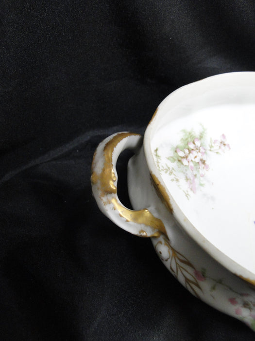 Haviland (Limoges) Schleiger 146, Gold Daubs: Oval Serving Bowl & Lid, As Is