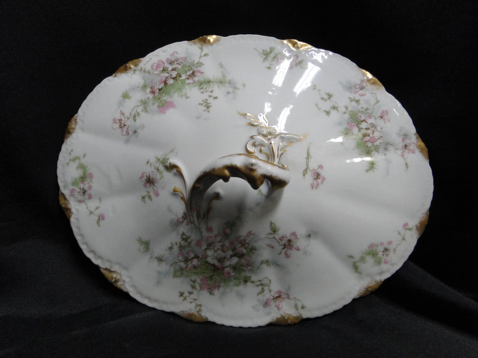 Haviland (Limoges) Schleiger 146, Gold Daubs: Oval Serving Bowl & Lid, As Is