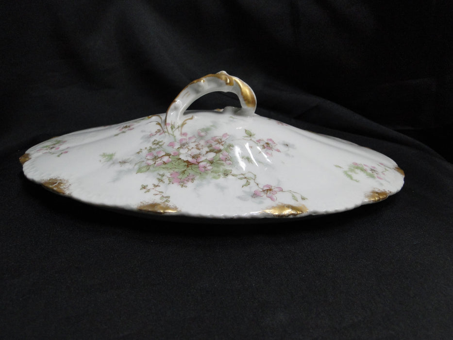 Haviland (Limoges) Schleiger 146, Gold Daubs: Oval Serving Bowl & Lid, As Is