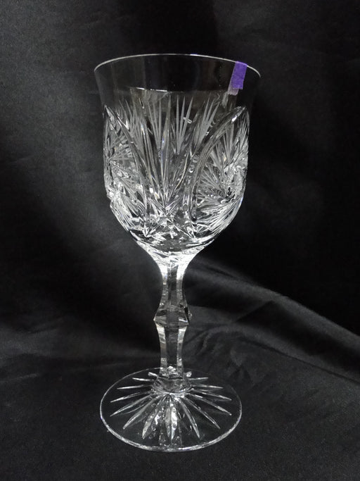 American Cut Eleanor, Pinwheel, Fan: Water or Wine Goblet (s), 7 1/4" As Is