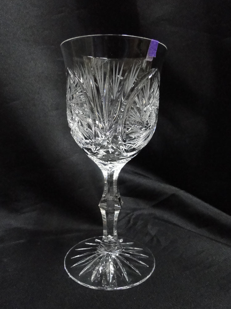 American Cut Eleanor, Pinwheel, Fan: Water or Wine Goblet (s), 7 1/4" As Is